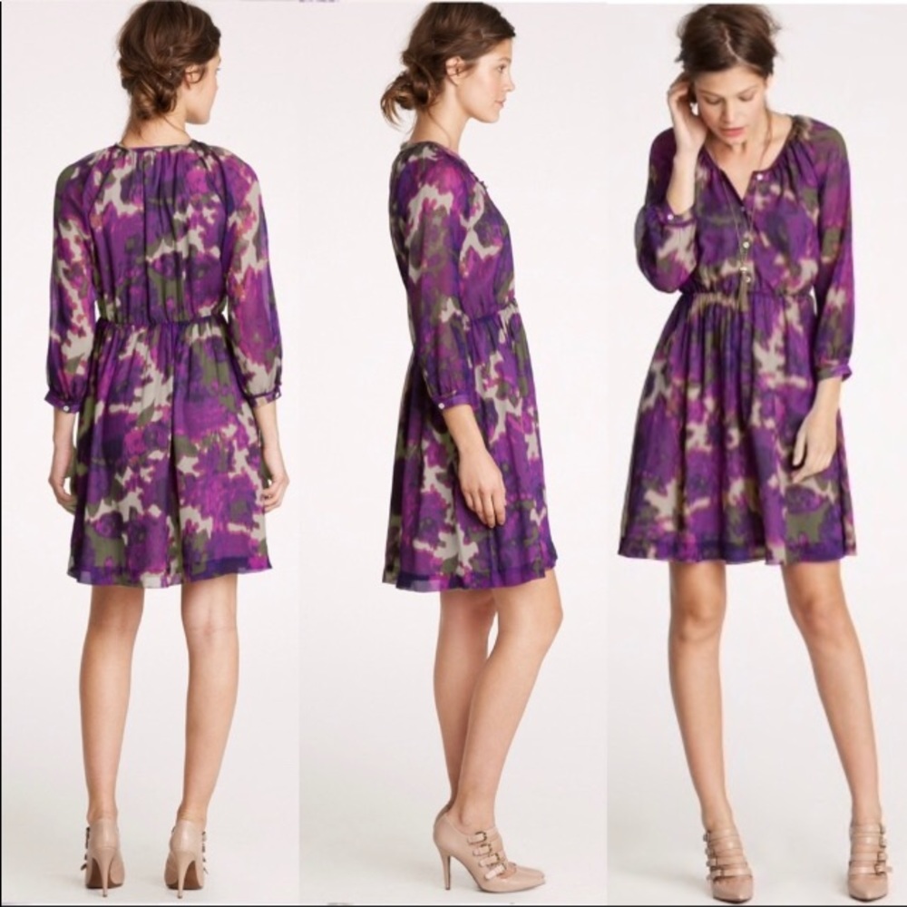 Maisie 100% Silk Watercolor Print Dress | J. Crew | Size 2 - Picture 8 of 9
